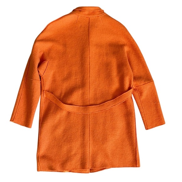 Zara Basic Orange Cocoon Coat - Picture 3 of 7